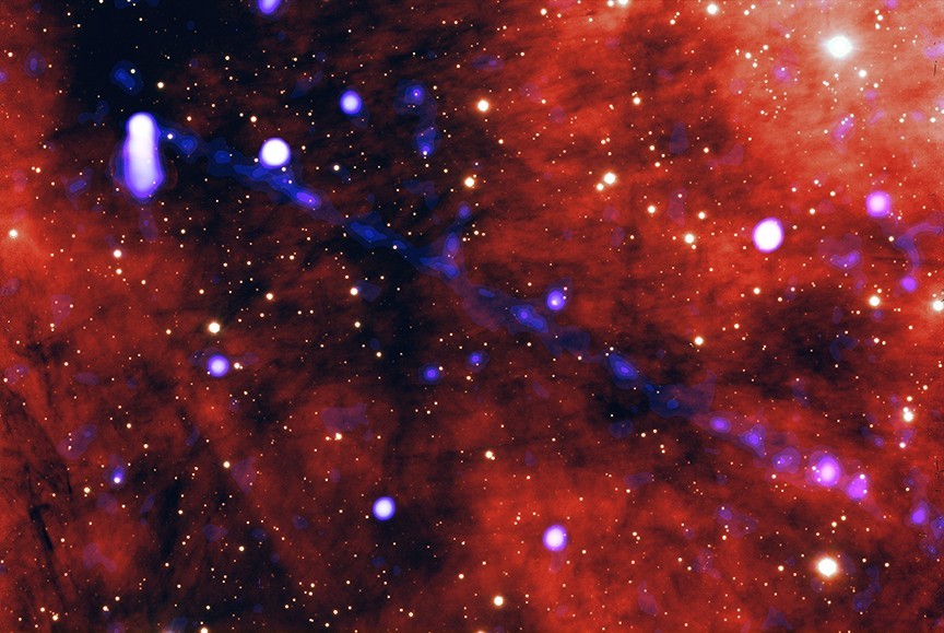 Small stellar corpse shoots beam of matter and antimatter trillions of miles into deep space