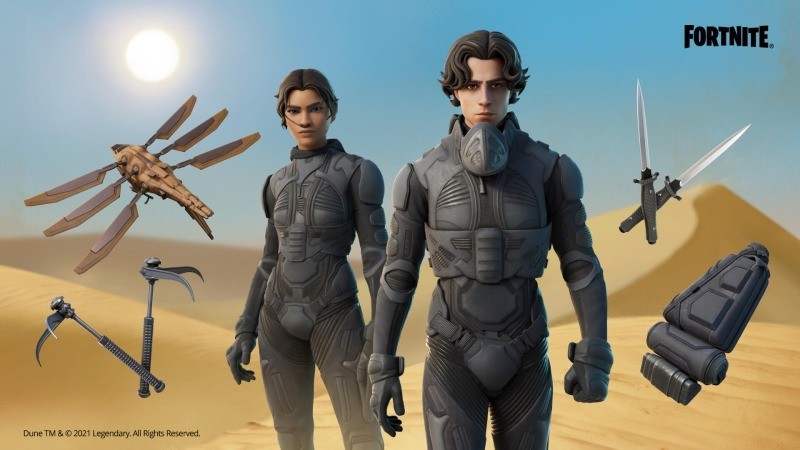 'Dune' movie skins land in Fortnite because the Spice must flow on the island