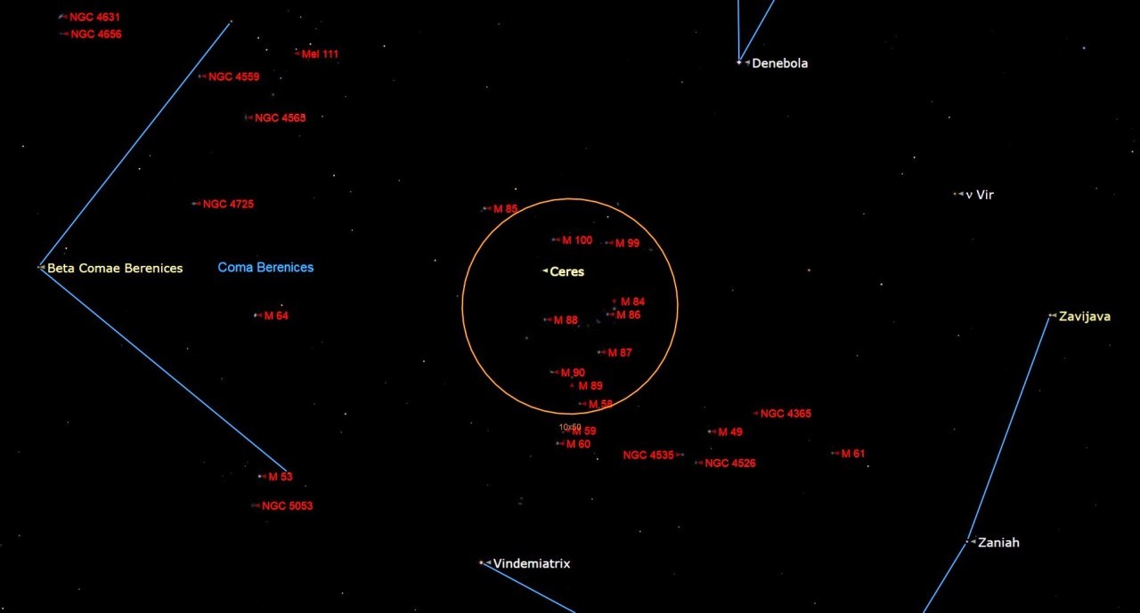 Spot dwarf planet Ceres during the new moon tonight (March 21)