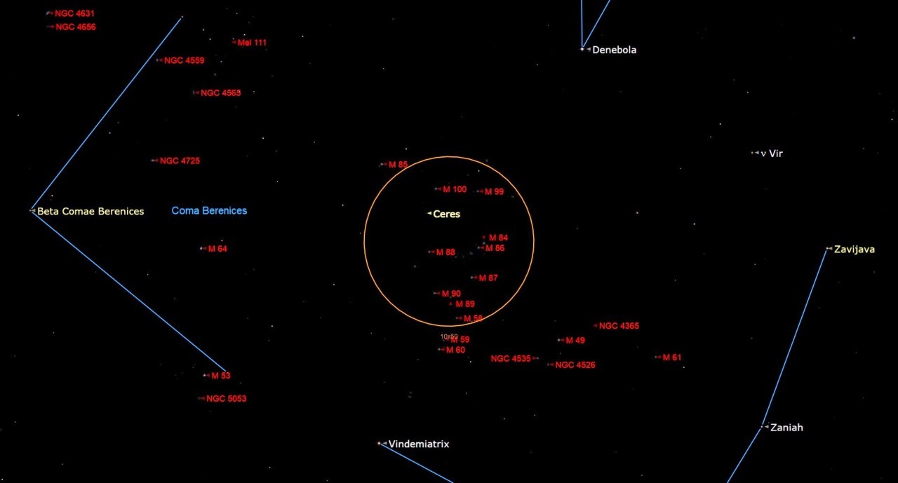 Spot dwarf planet Ceres during the new moon tonight (March 21)