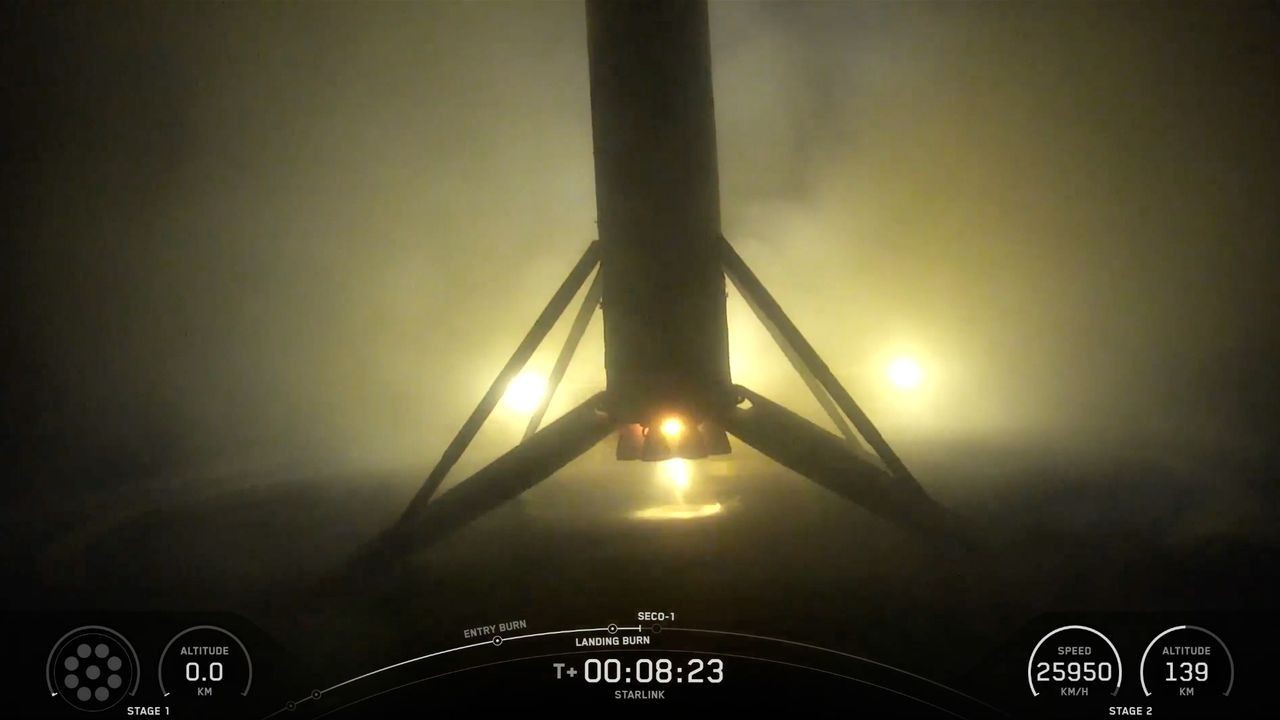 SpaceX launches 24 Starlink internet satellites, lands rocket on ship at sea