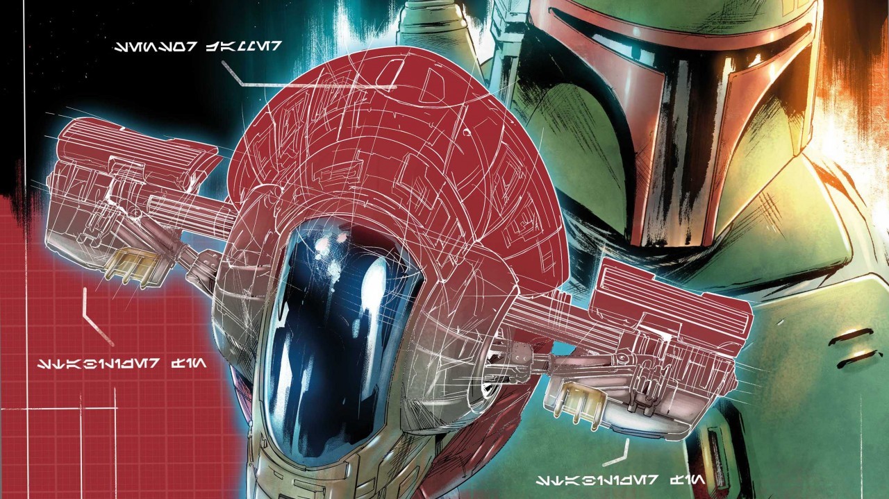 These 'Star Wars' blueprint covers strip down bounty hunter spaceships in Marvel's 'War of the Bounty Hunters' crossover
