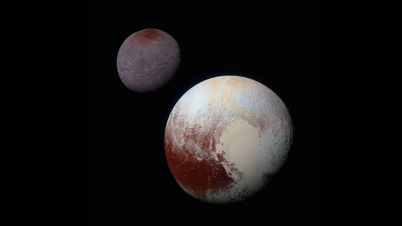 Pluto's dwarf planet partner Charon may have spilled its guts to create 2 of the pair's moons