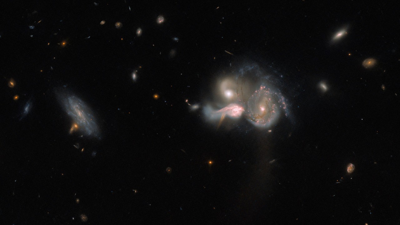 The Hubble Space Telescope spots three galaxies about to collide