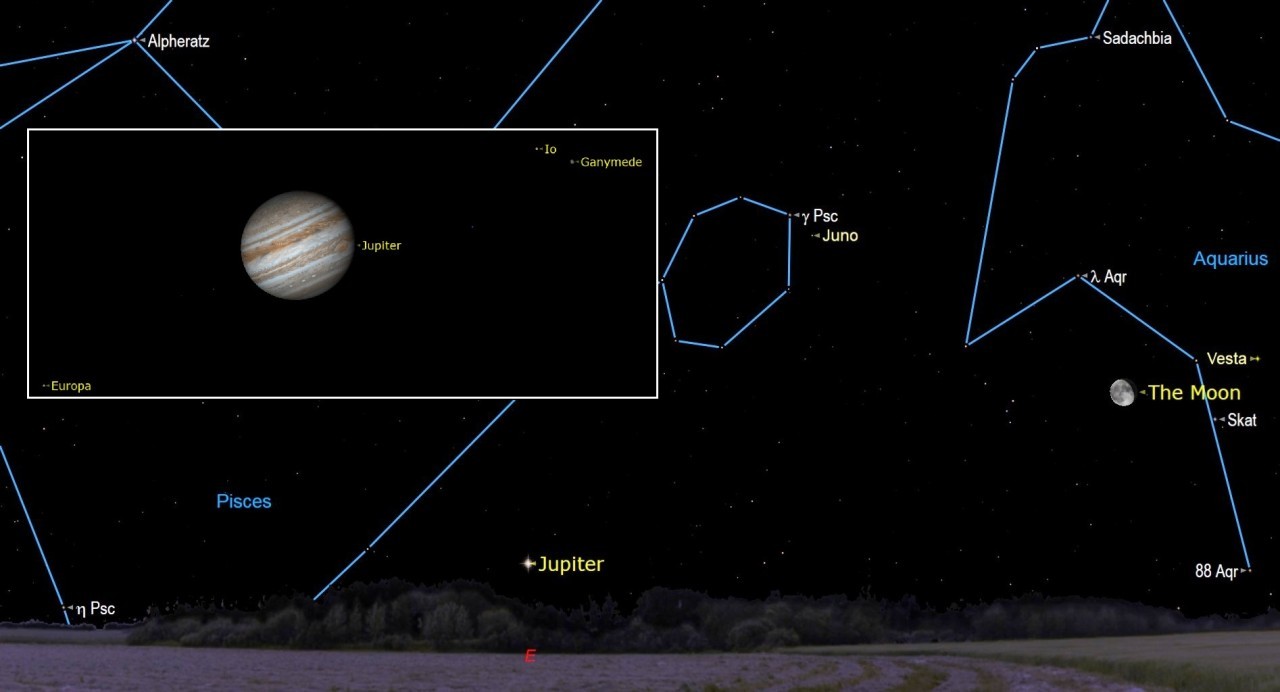 Jupiter is now rising in the evening sky. Here's how to spot the king of the night.