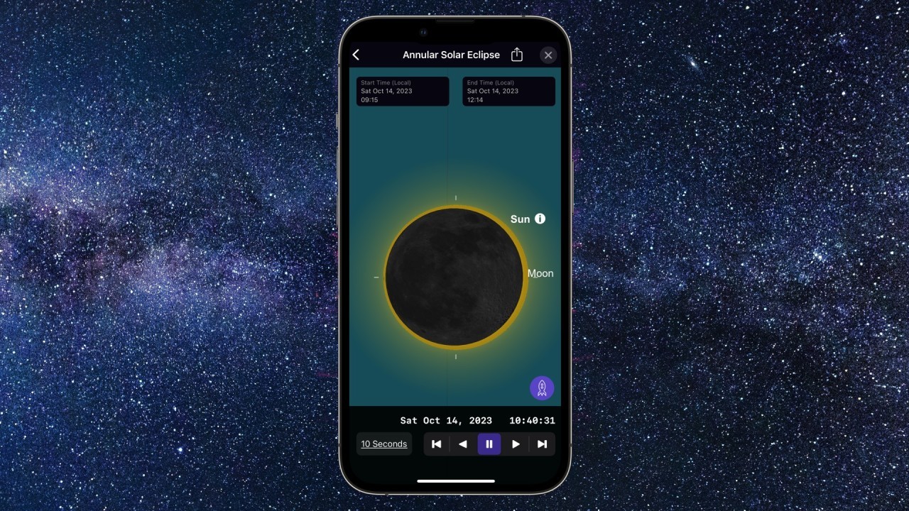 Follow the annular solar eclipse this week with SkySafari