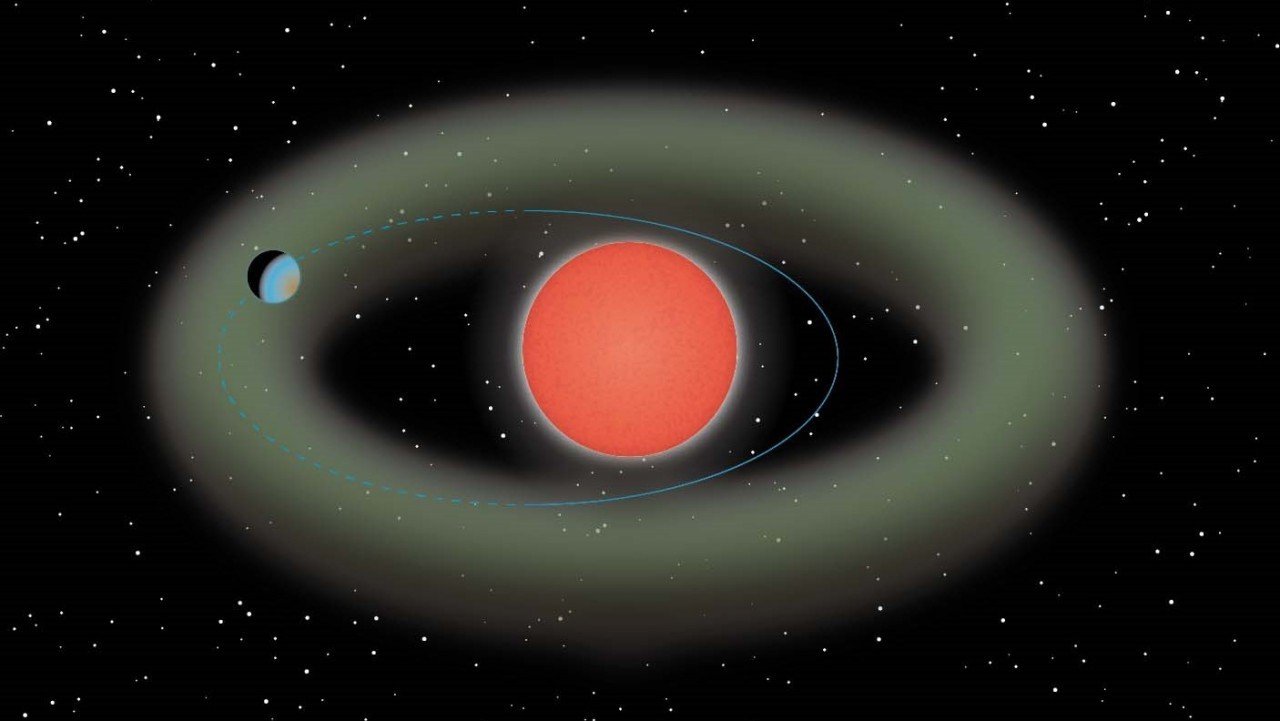 Super-Earth planet zips through the habitable zone of red dwarf star