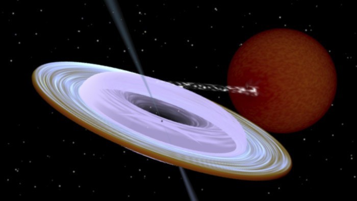 Strangely tilted black hole challenges formation theories