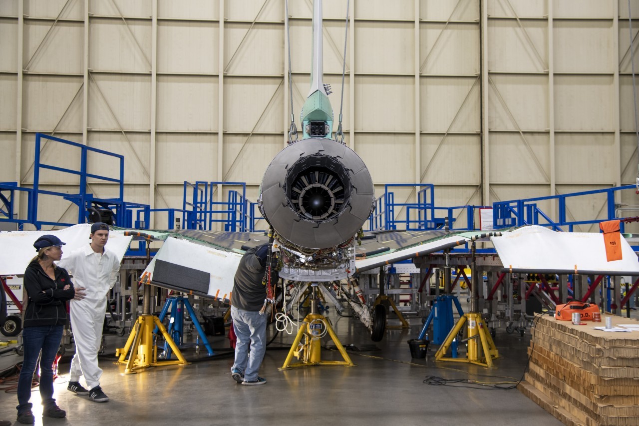 NASA's new X-59 supersonic plane gets powerful engine for quiet sonic booms