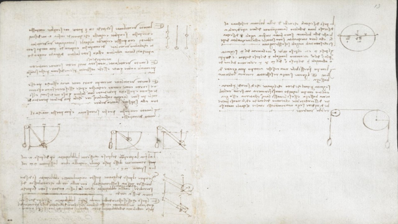 Leonardo da Vinci's lost sketches show early experiments to understand gravity