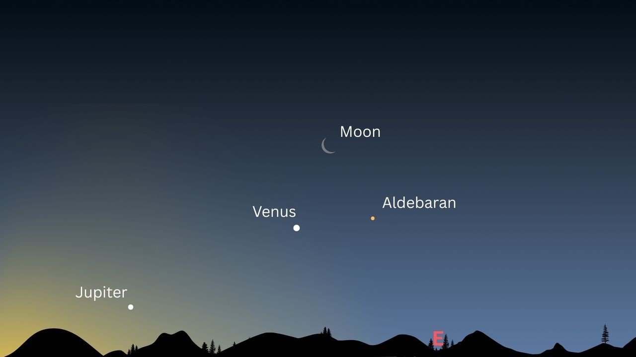 See Venus, the moon and fiery star Aldebaran form a dawn triangle this weekend