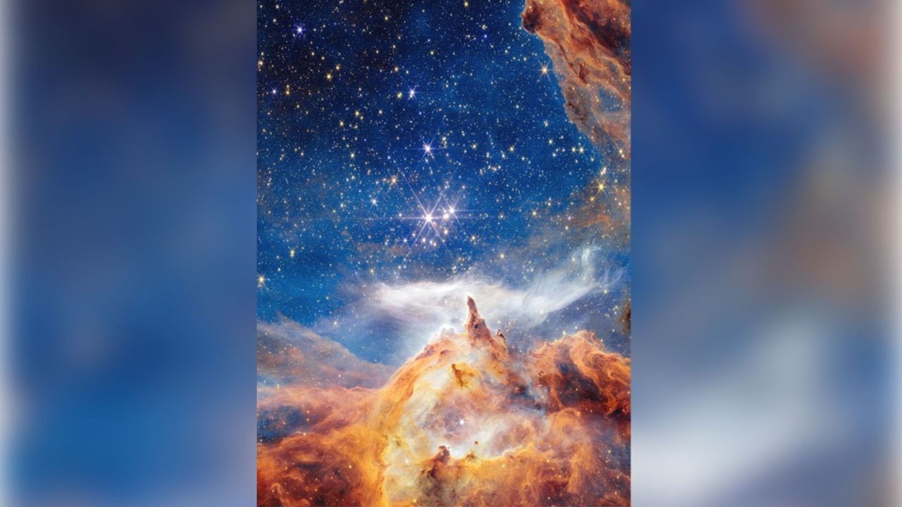 Triple star system burns bright in new image from the James Webb Space Telescope