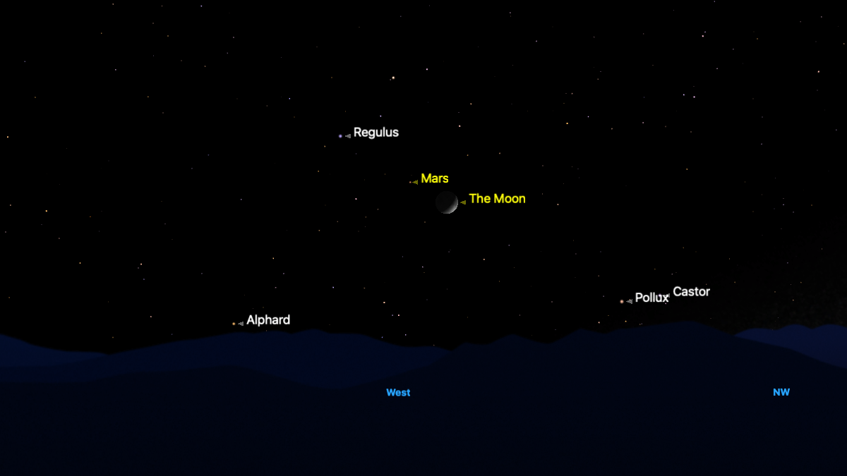Don't miss the crescent moon shining close to Mars on May 31