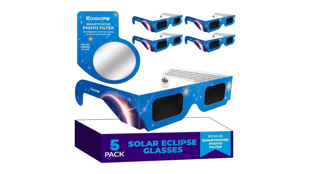 These ISO-certified solar eclipse glasses are currently 40% off